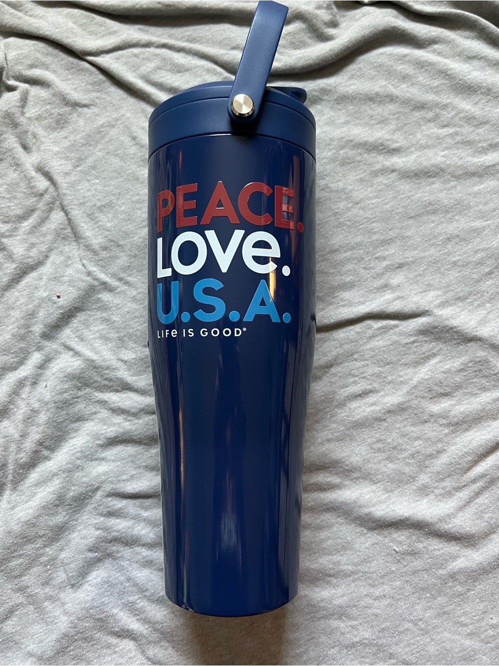 NWT~Corckcicle x Life is Good "Peace Love U.S.A." 30 oz.Insulated Travel Tumbler
